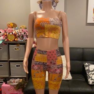Bandana print two piece short set